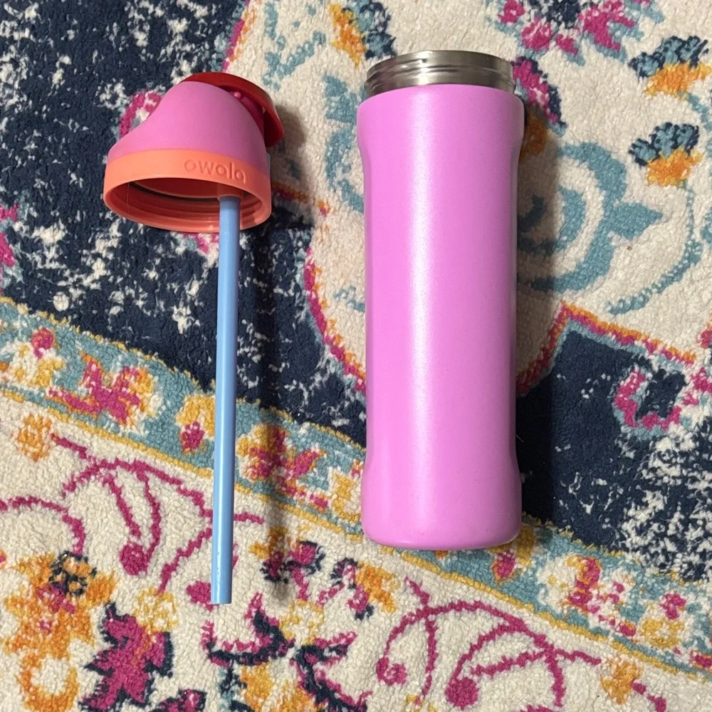 Owola Pink and Orange Tumbler with Straw - Picture 1 of 7